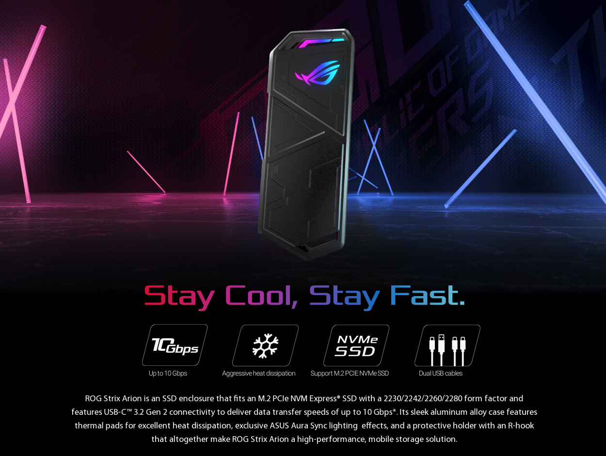 ASUS ROG Strix Arion M.2 NVMe SSD Enclosure